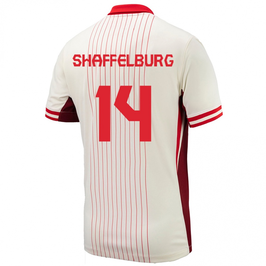 Men Football Canada Jacob Shaffelburg #14 White Away Jersey 24-26 T-Shirt Canada