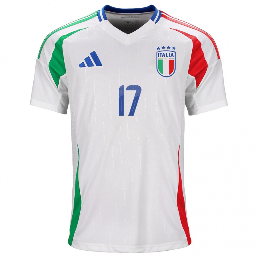 Men Football Italy Gianluca Mancini #17 White Away Jersey 24-26 T-Shirt Canada