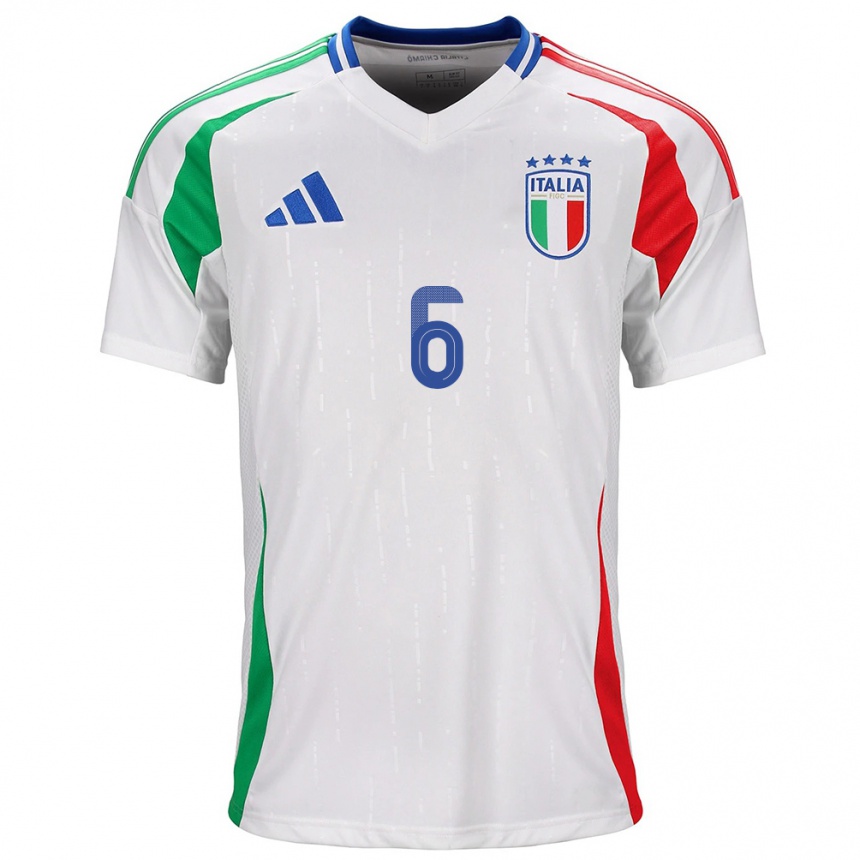 Men Football Italy Diego Ripani #6 White Away Jersey 24-26 T-Shirt Canada