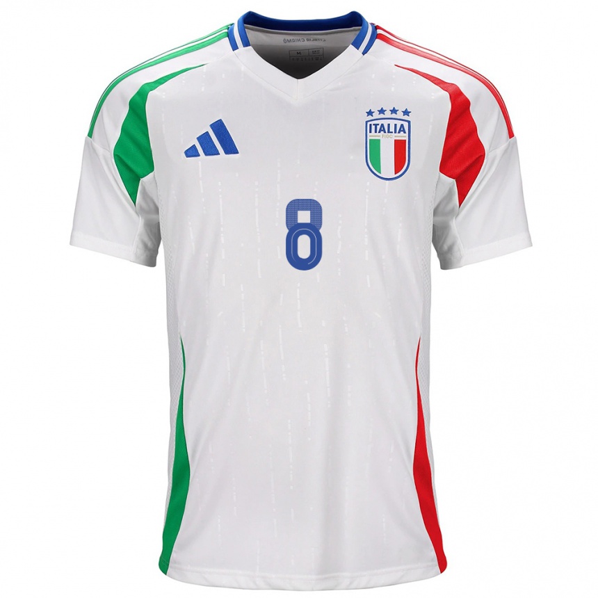 Men Football Italy Christian Comotto #8 White Away Jersey 24-26 T-Shirt Canada