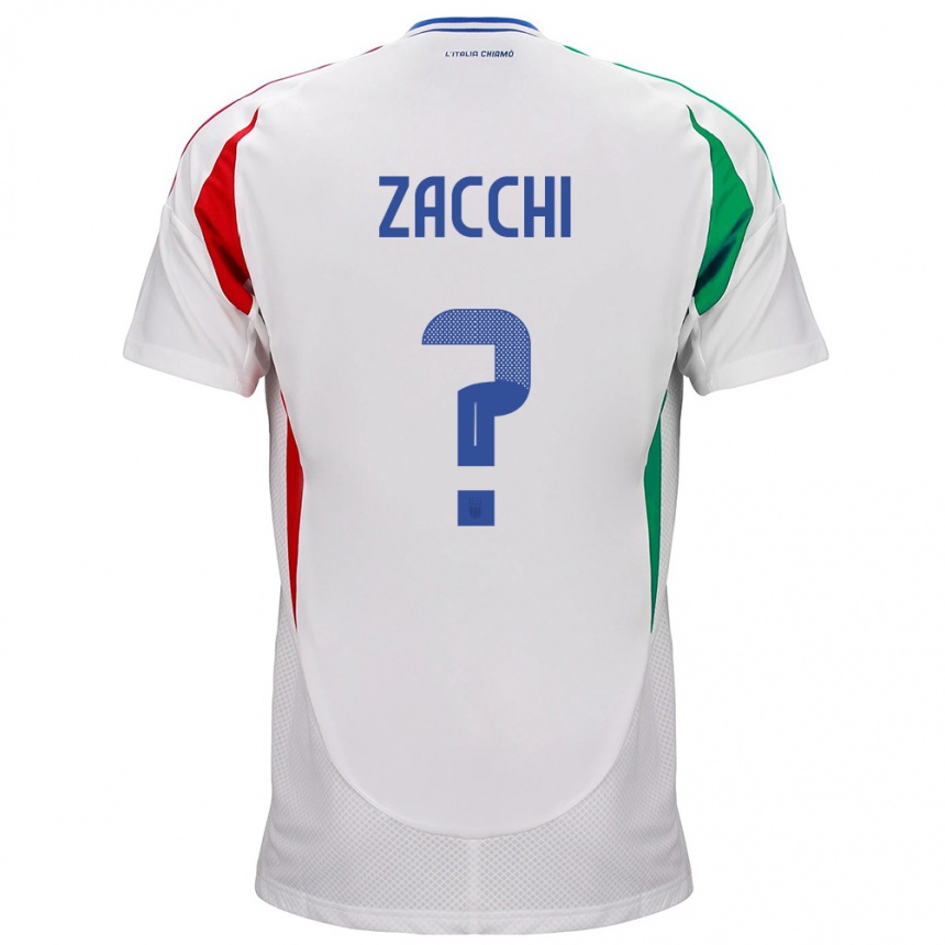 Men Football Italy Gioele Zacchi #0 White Away Jersey 24-26 T-Shirt Canada