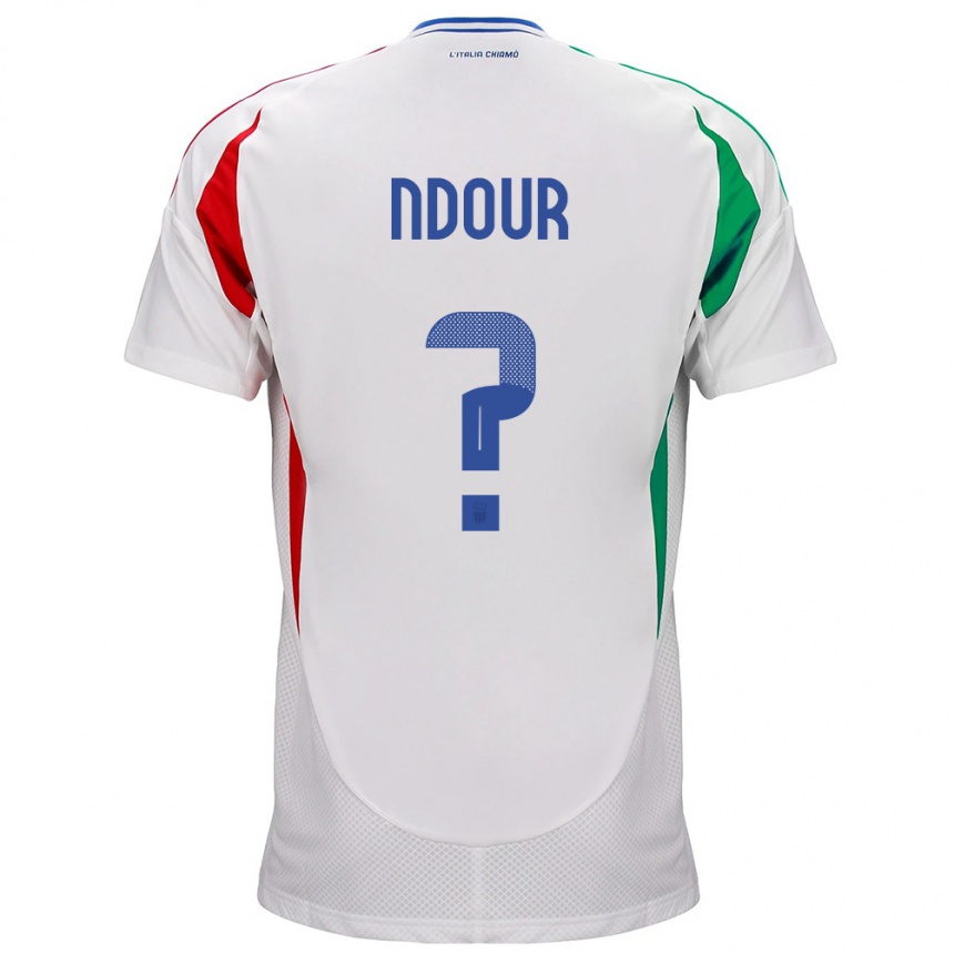 Men Football Italy Cher Ndour #0 White Away Jersey 24-26 T-Shirt Canada