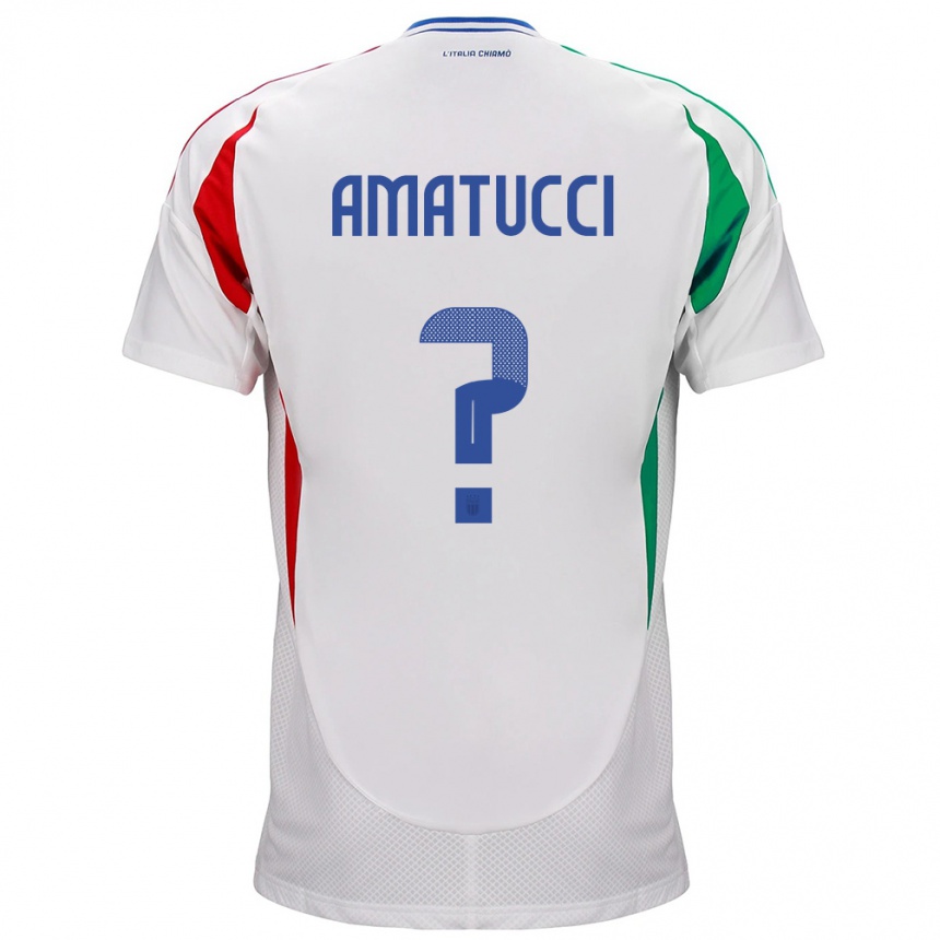 Men Football Italy Lorenzo Amatucci #0 White Away Jersey 24-26 T-Shirt Canada