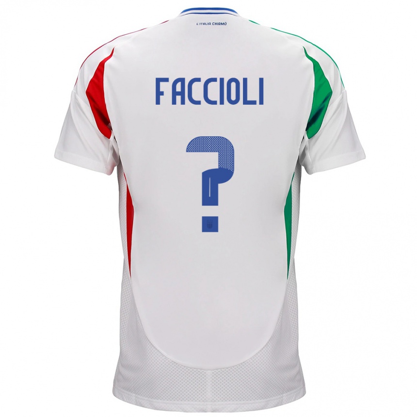 Men Football Italy Pietro Faccioli #0 White Away Jersey 24-26 T-Shirt Canada