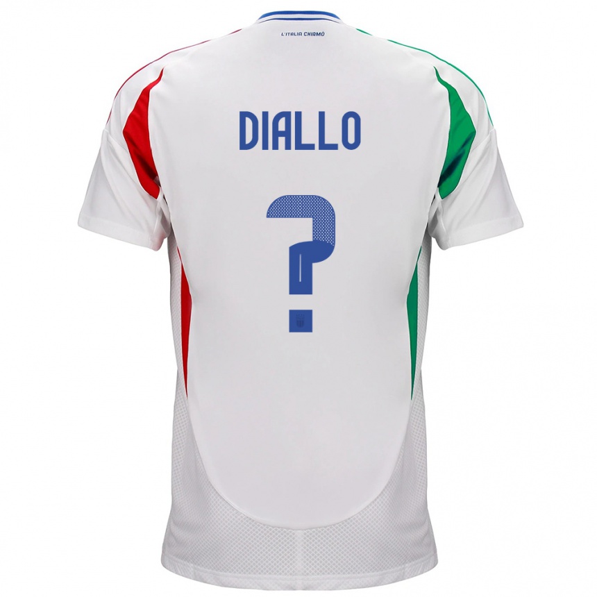 Men Football Italy Djibril Diallo #0 White Away Jersey 24-26 T-Shirt Canada