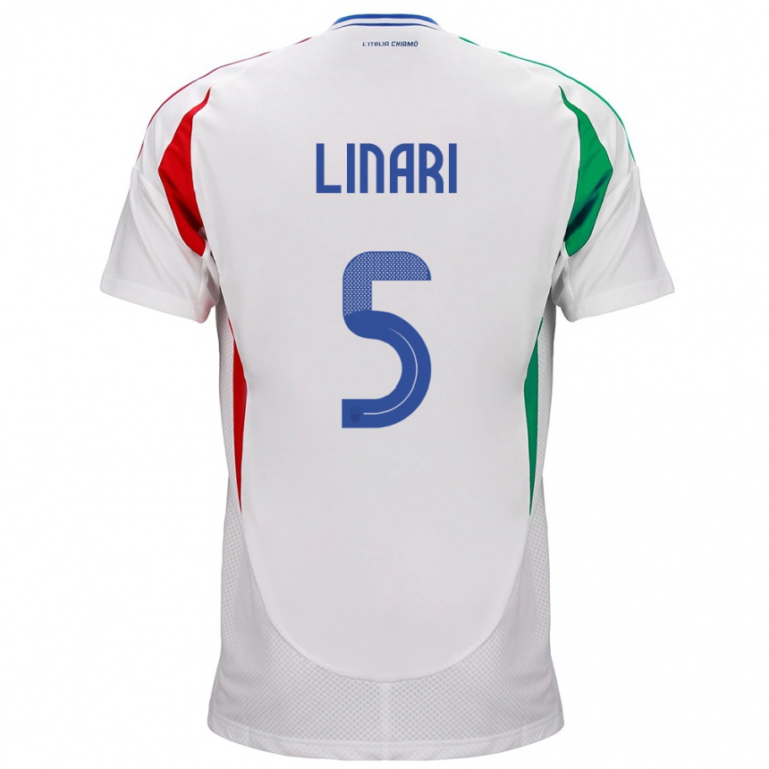 Men Football Italy Elena Linari #5 White Away Jersey 24-26 T-Shirt Canada