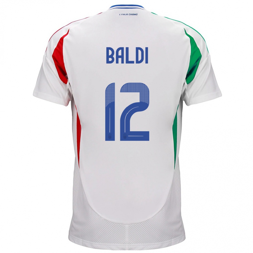 Men Football Italy Rachele Baldi #12 White Away Jersey 24-26 T-Shirt Canada