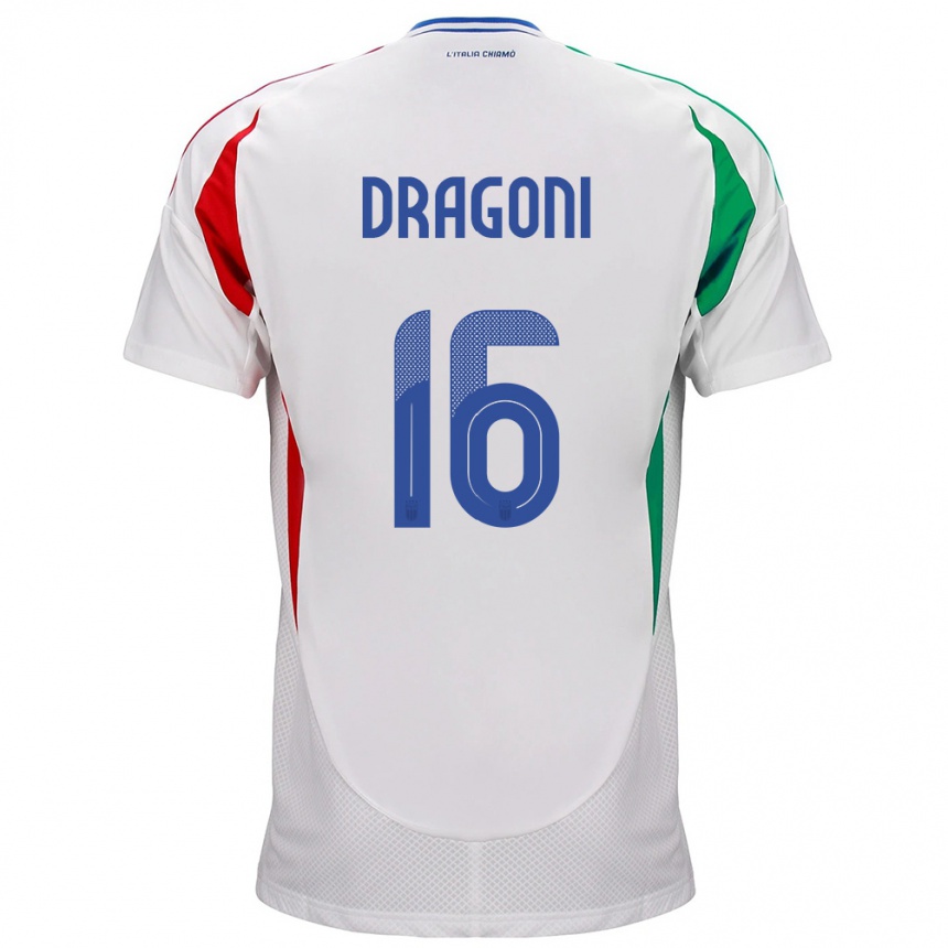 Men Football Italy Giulia Dragoni #16 White Away Jersey 24-26 T-Shirt Canada