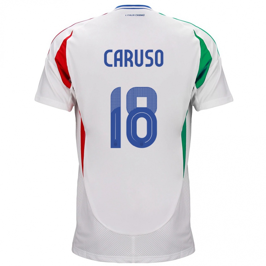 Men Football Italy Arianna Caruso #18 White Away Jersey 24-26 T-Shirt Canada