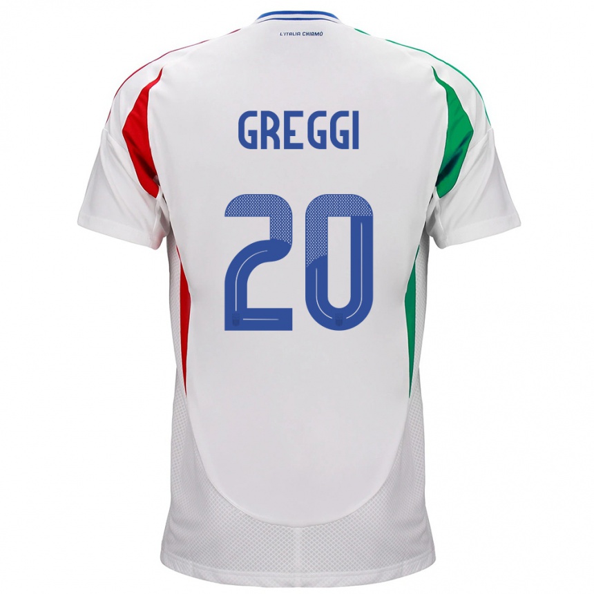 Men Football Italy Giada Greggi #20 White Away Jersey 24-26 T-Shirt Canada