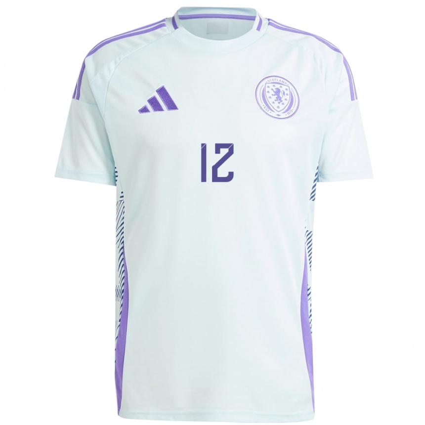 Men Football Scotland Liam Kelly #12 Light Mint Blue Away Jersey 24-26 T-Shirt Canada