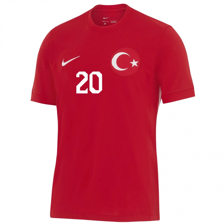 Men Football Turkey Abdülkadir Ömür #20 Red Away Jersey 24-26 T-Shirt Canada