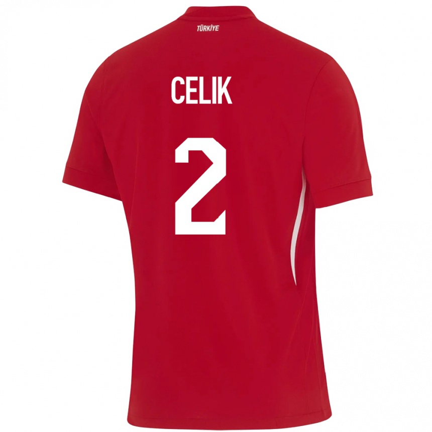 Men Football Turkey Zeki Çelik #2 Red Away Jersey 24-26 T-Shirt Canada