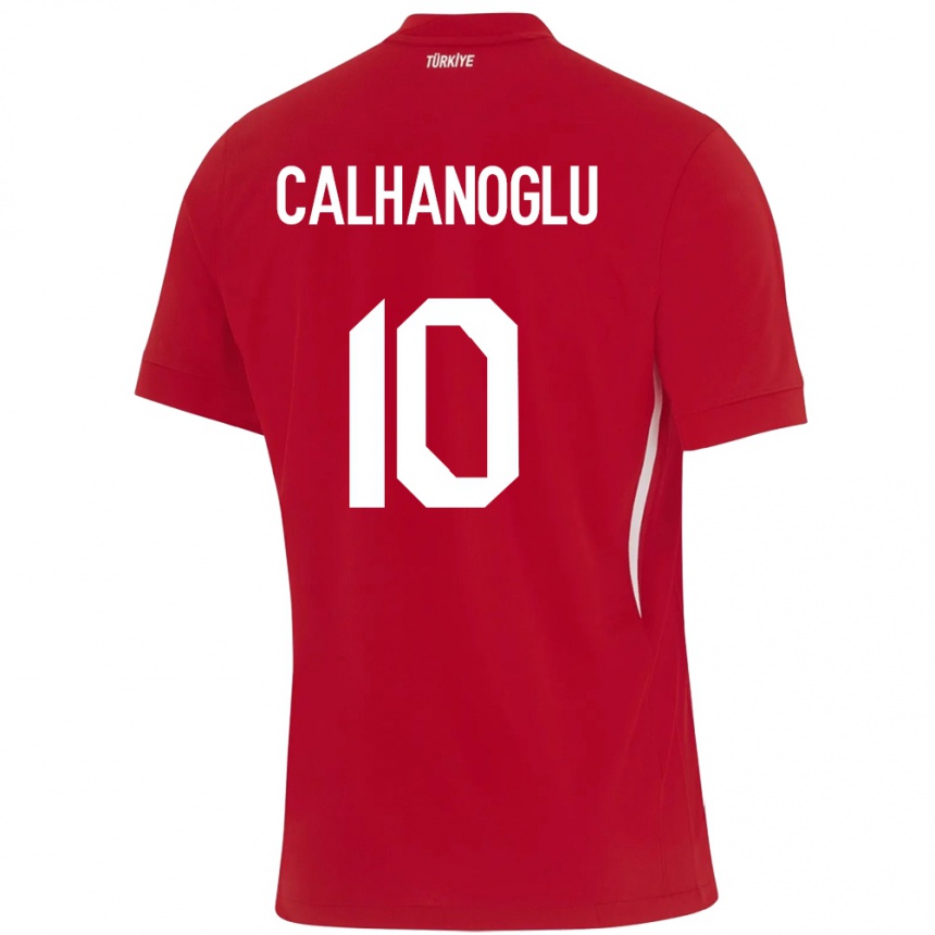 Men Football Turkey Hakan Çalhanoğlu #10 Red Away Jersey 24-26 T-Shirt Canada