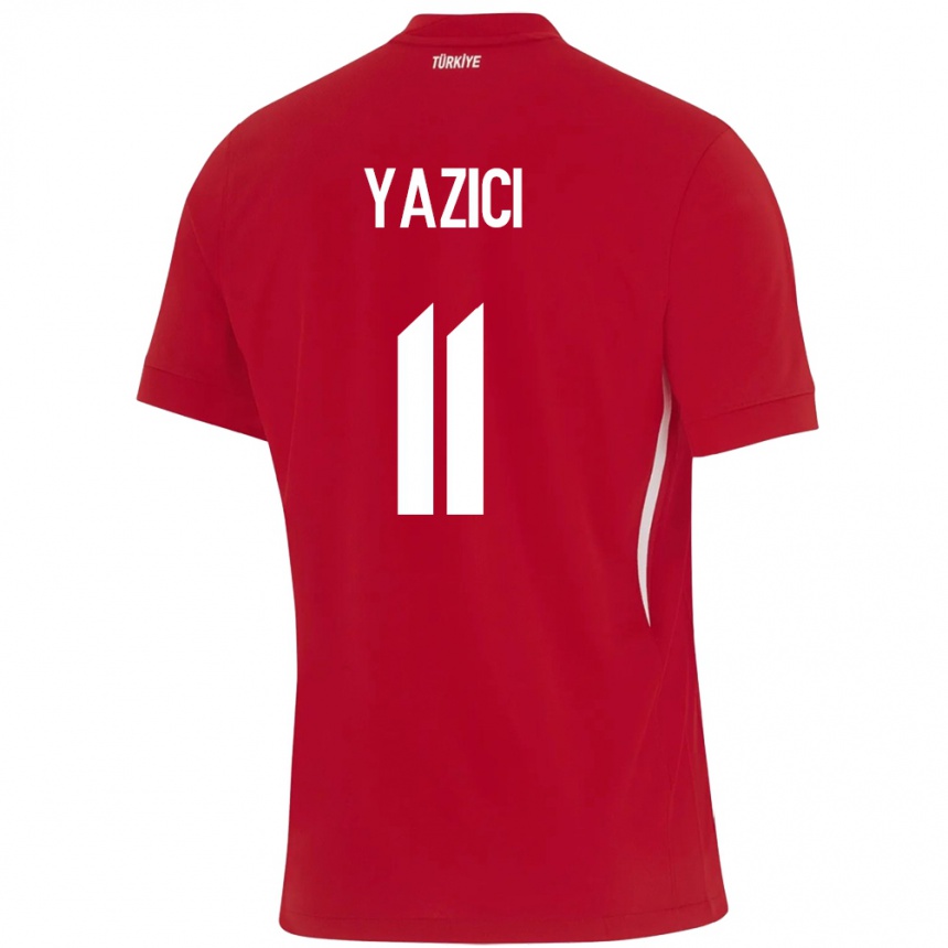 Men Football Turkey Yusuf Yazıcı #11 Red Away Jersey 24-26 T-Shirt Canada