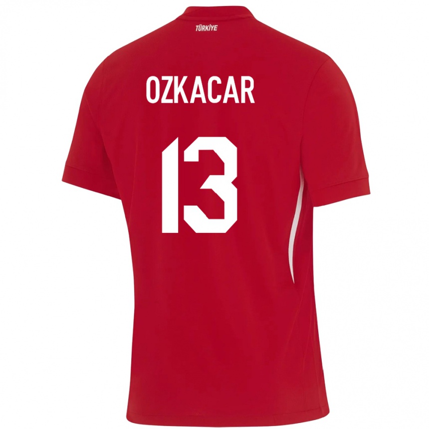 Men Football Turkey Cenk Özkacar #13 Red Away Jersey 24-26 T-Shirt Canada