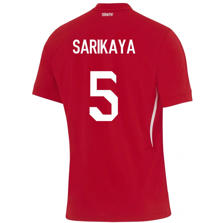 Men Football Turkey Efe Sarıkaya #5 Red Away Jersey 24-26 T-Shirt Canada