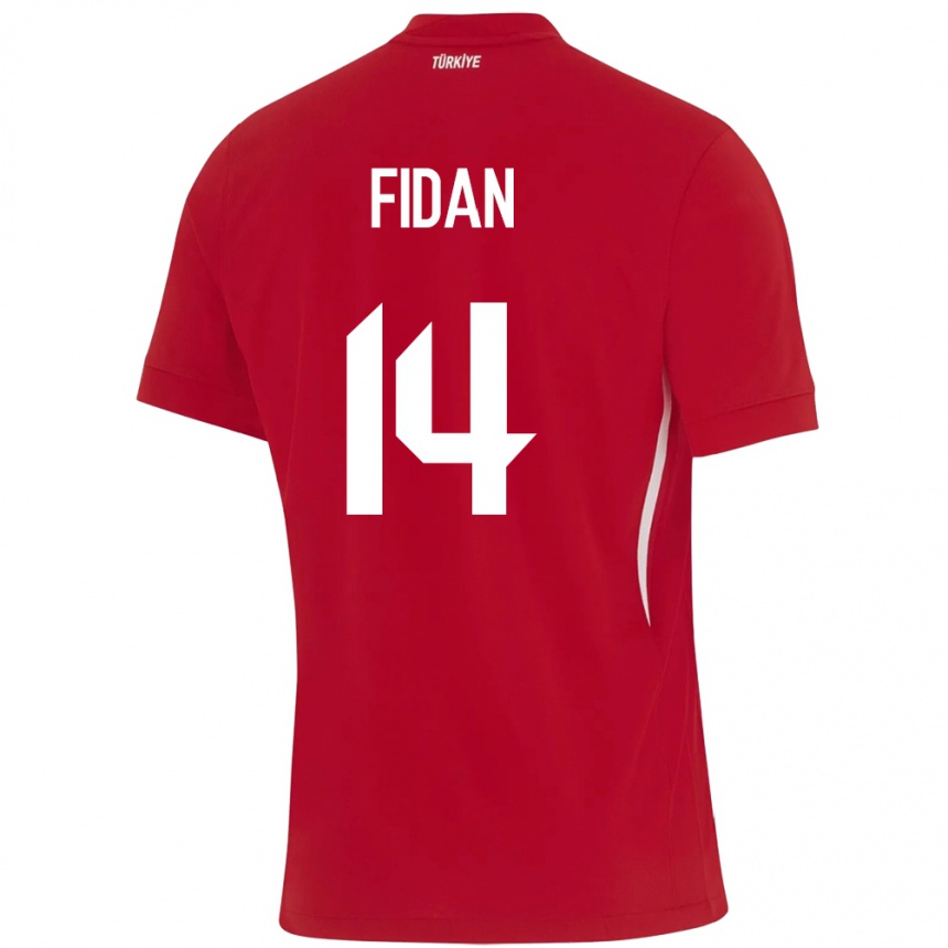 Men Football Turkey Yiğit Fidan #14 Red Away Jersey 24-26 T-Shirt Canada