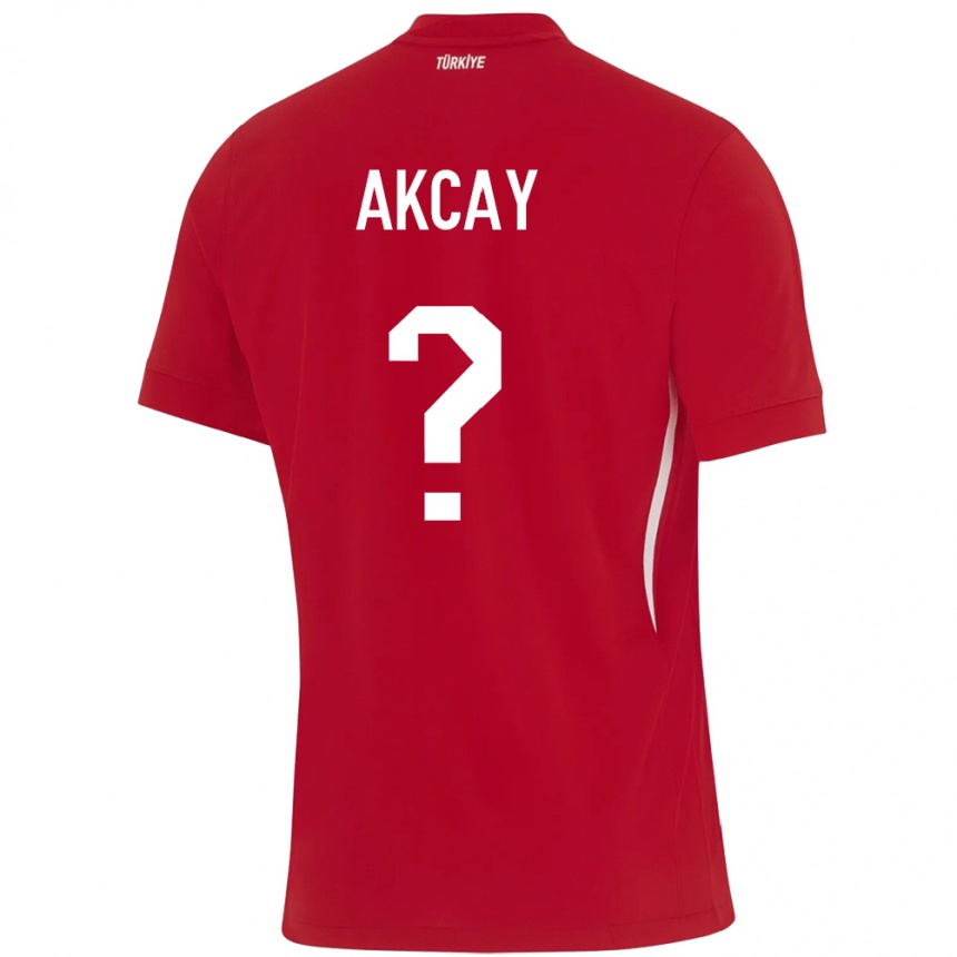 Men Football Turkey Yasin Akçay #0 Red Away Jersey 24-26 T-Shirt Canada