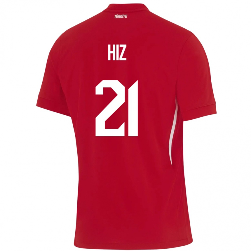 Men Football Turkey Gülbin Hız #21 Red Away Jersey 24-26 T-Shirt Canada