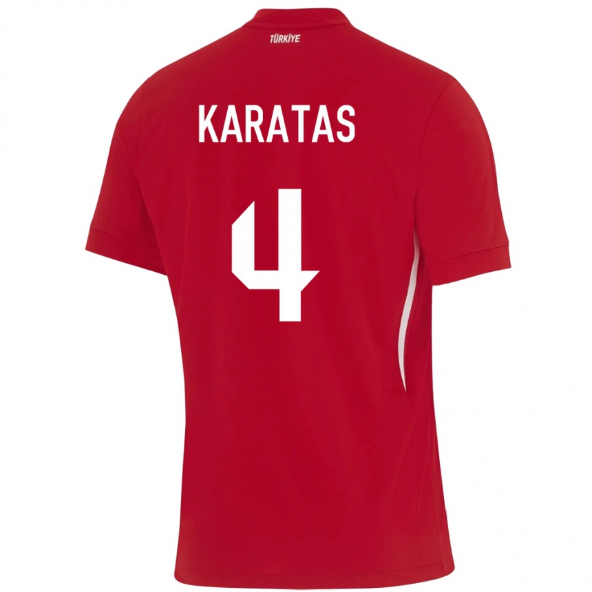 Men Football Turkey Eda Karataş #4 Red Away Jersey 24-26 T-Shirt Canada