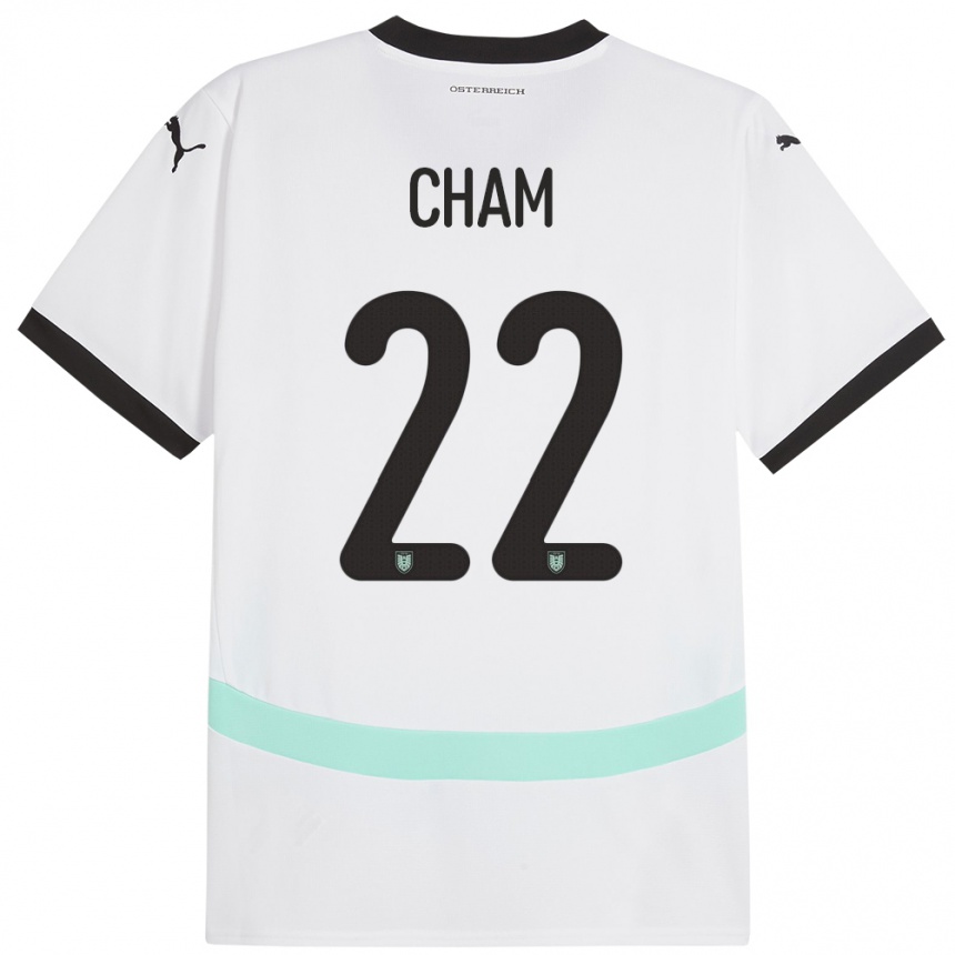 Men Football Austria Muhammed Cham #22 White Away Jersey 24-26 T-Shirt Canada