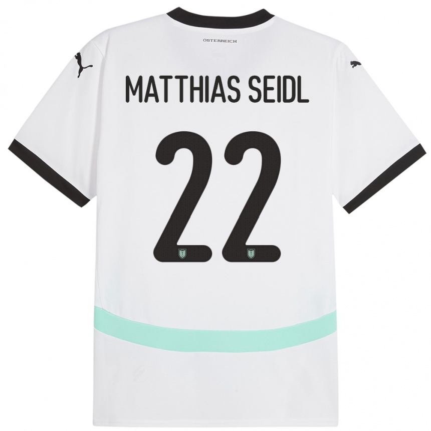 Men Football Austria Matthias Seidl #22 White Away Jersey 24-26 T-Shirt Canada