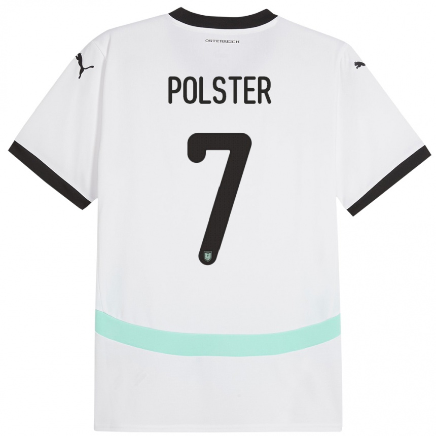 Men Football Austria Manuel Polster #7 White Away Jersey 24-26 T-Shirt Canada