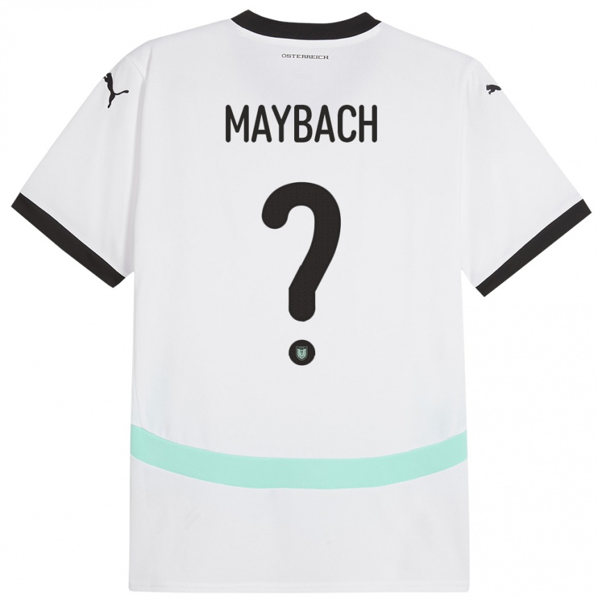 Men Football Austria Philipp Maybach #0 White Away Jersey 24-26 T-Shirt Canada