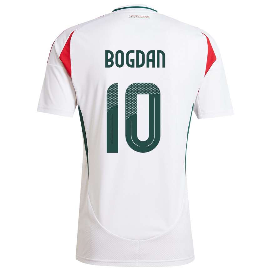 Men Football Hungary Hunor Bogdán #10 White Away Jersey 24-26 T-Shirt Canada