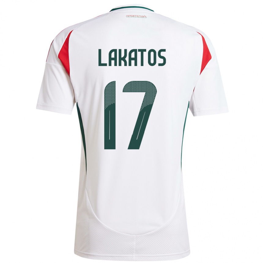 Men Football Hungary Noel Lakatos #17 White Away Jersey 24-26 T-Shirt Canada