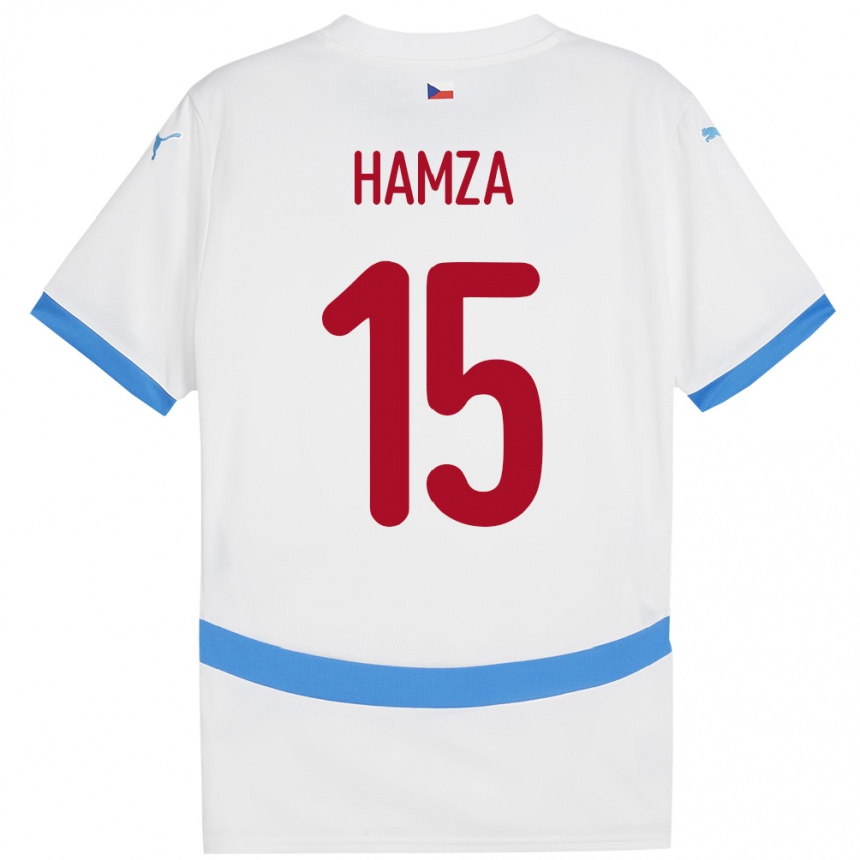 Men Football Czech Republic Jiri Hamza #15 White Away Jersey 24-26 T-Shirt Canada