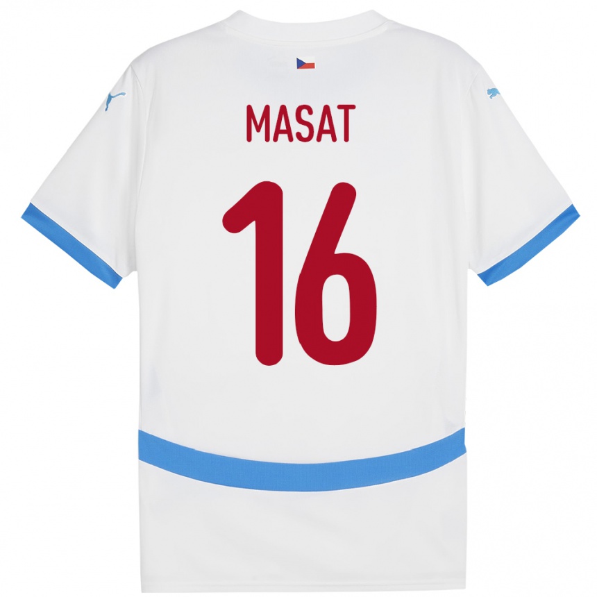 Men Football Czech Republic Jakub Masat #16 White Away Jersey 24-26 T-Shirt Canada