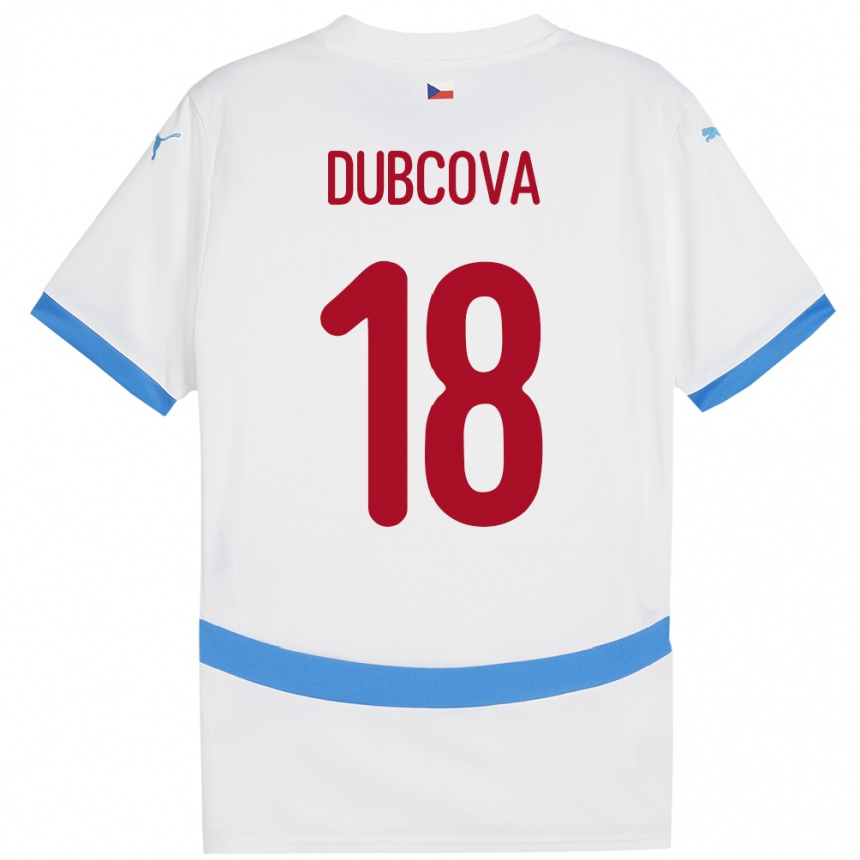 Men Football Czech Republic Kamila Dubcová #18 White Away Jersey 24-26 T-Shirt Canada