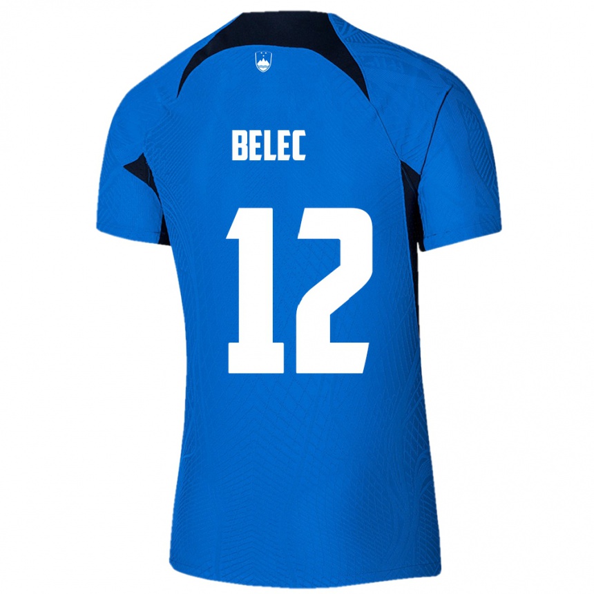 Men Football Slovenia Vid Belec #12 Blue Away Jersey 24-26 T-Shirt Canada