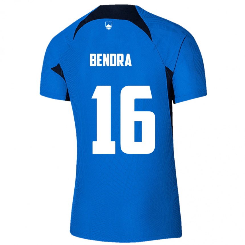 Men Football Slovenia Kristjan Bendra #16 Blue Away Jersey 24-26 T-Shirt Canada