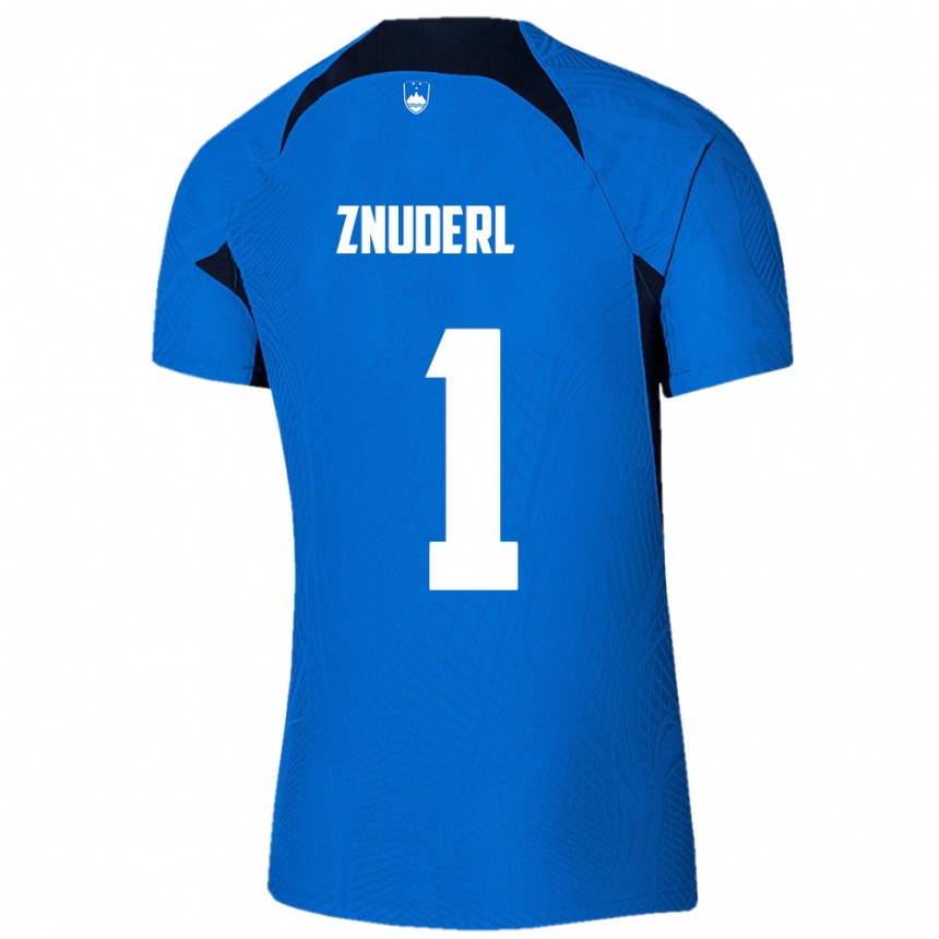 Men Football Slovenia Tai Znuderl #1 Blue Away Jersey 24-26 T-Shirt Canada