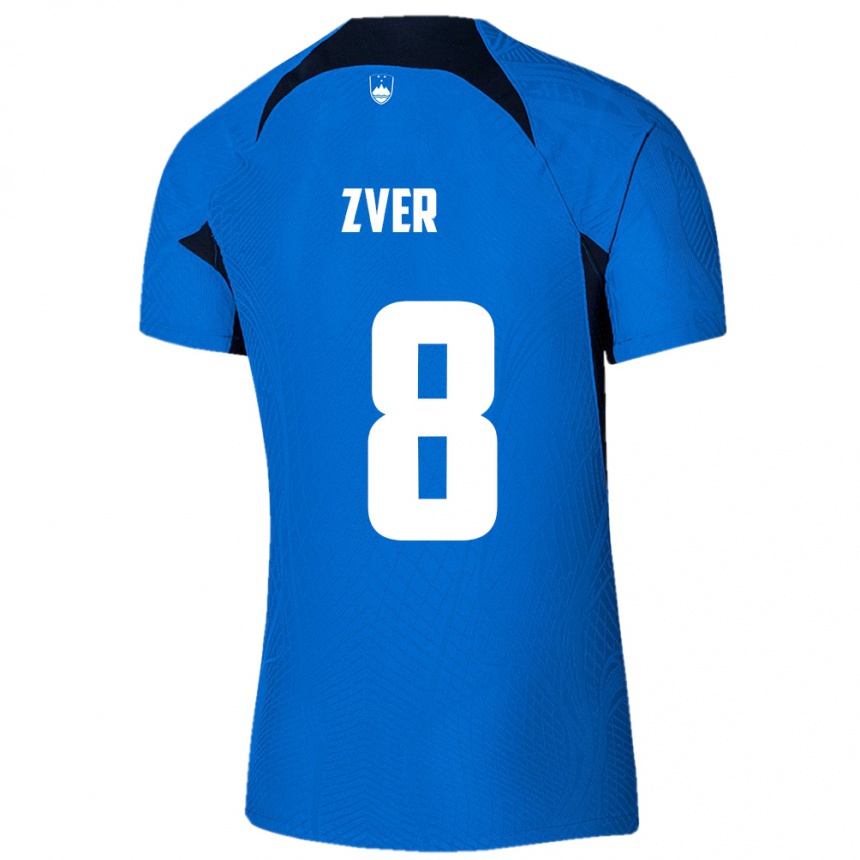 Men Football Slovenia Mateja Zver #8 Blue Away Jersey 24-26 T-Shirt Canada