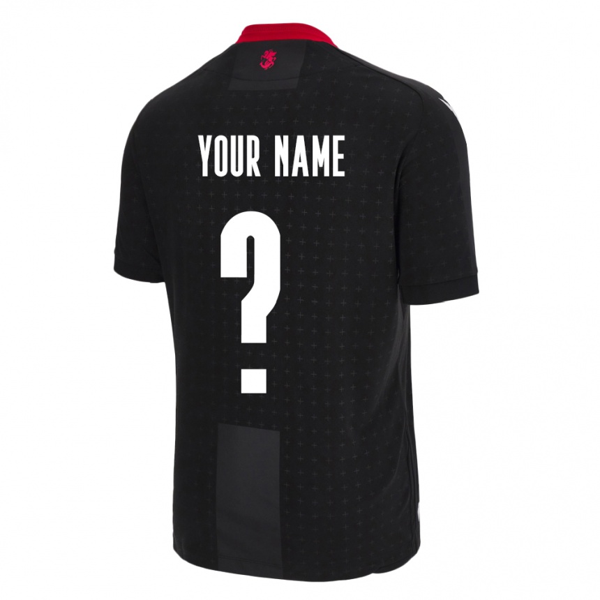 Men Football Georgia Your Name #0 Black Away Jersey 24-26 T-Shirt Canada