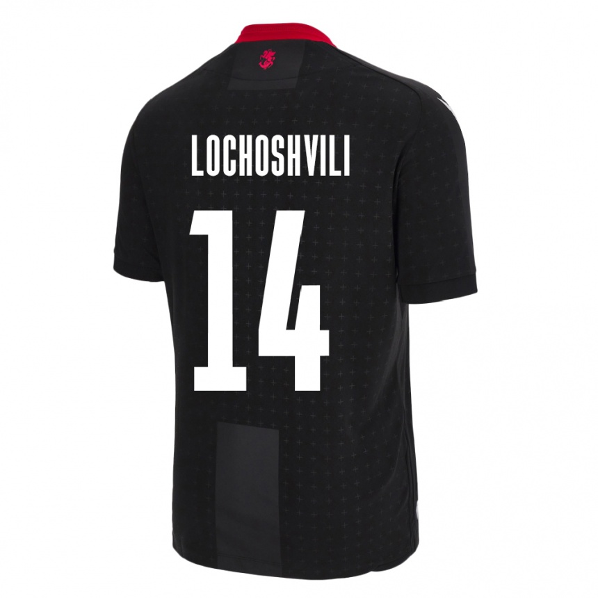 Men Football Georgia Luka Lochoshvili #14 Black Away Jersey 24-26 T-Shirt Canada