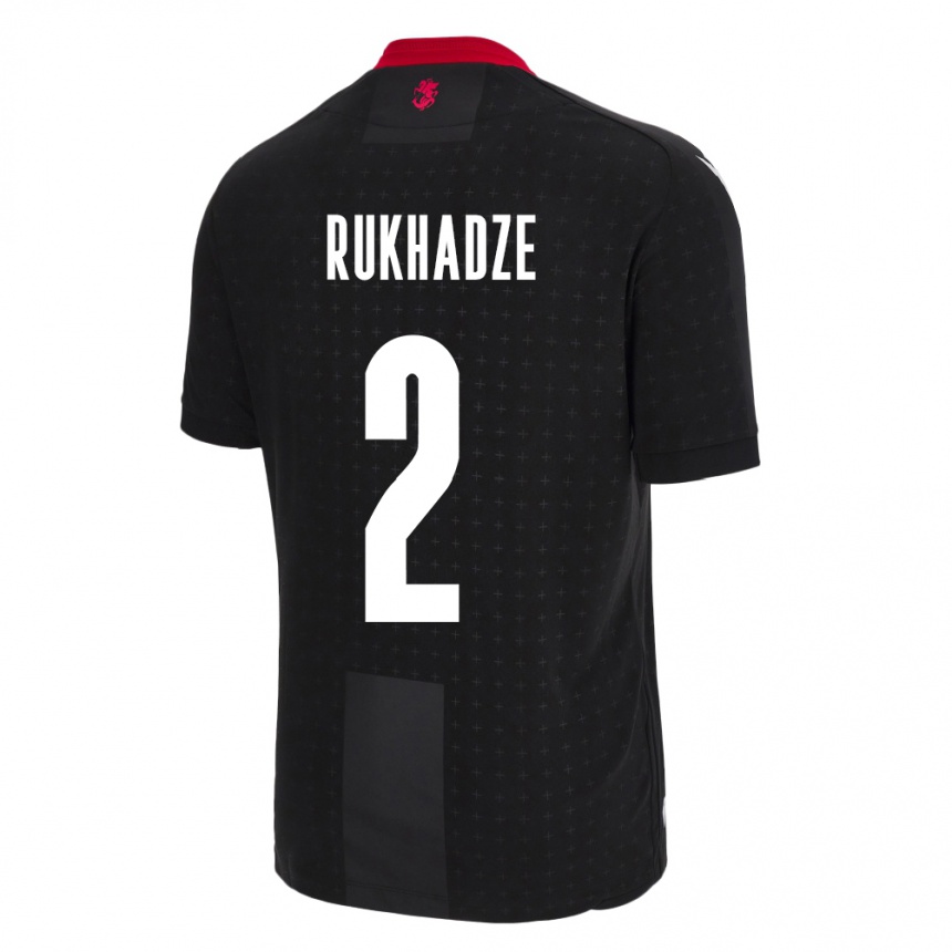 Men Football Georgia Zurab Rukhadze #2 Black Away Jersey 24-26 T-Shirt Canada