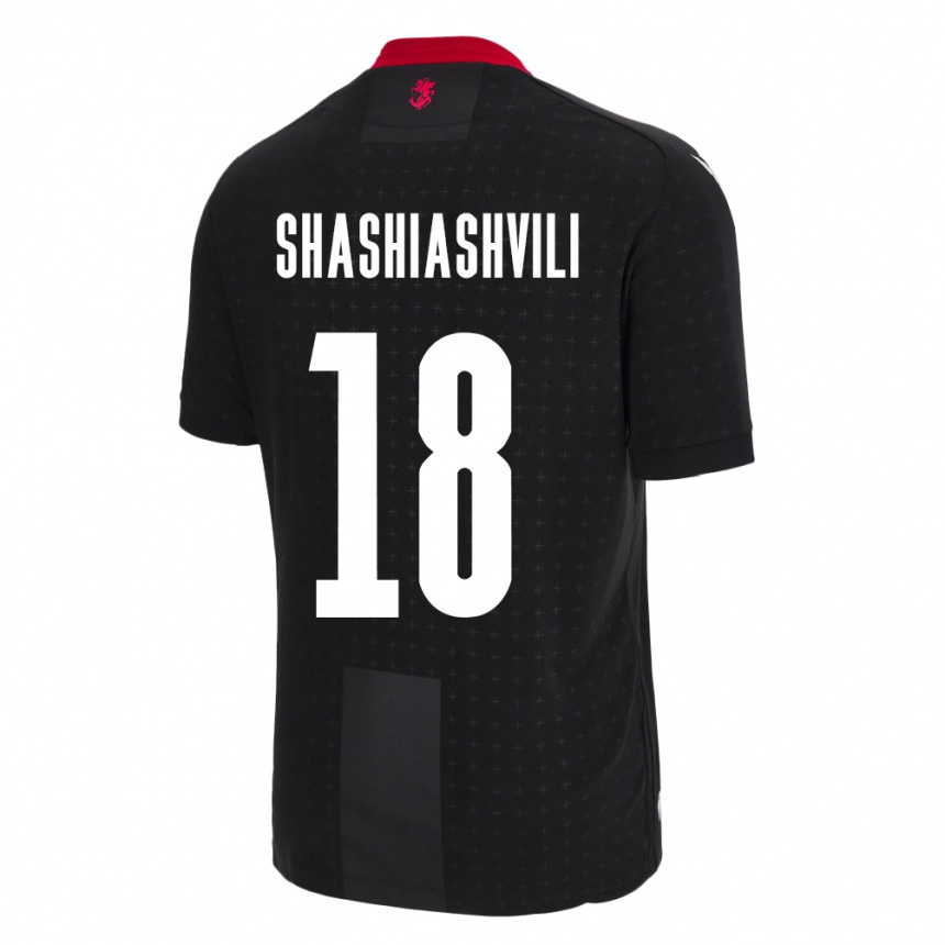 Men Football Georgia Luka Shashiashvili #18 Black Away Jersey 24-26 T-Shirt Canada