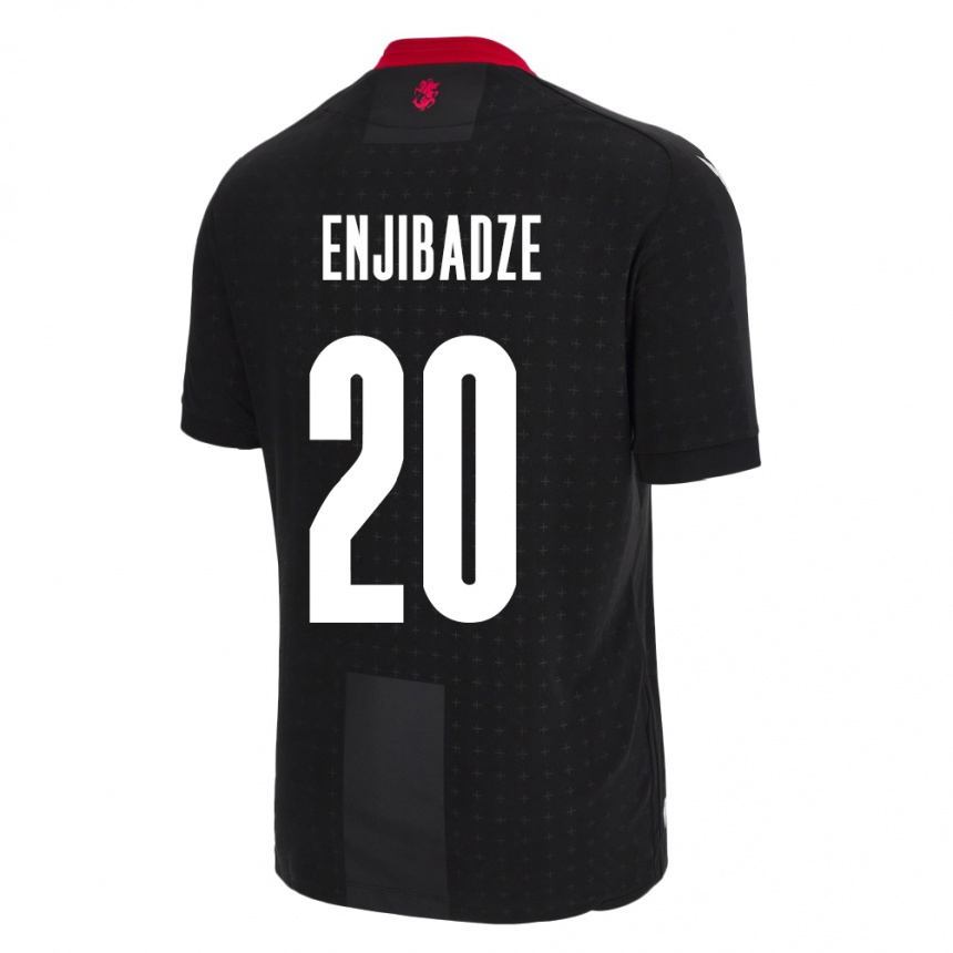 Men Football Georgia Elene Enjibadze #20 Black Away Jersey 24-26 T-Shirt Canada