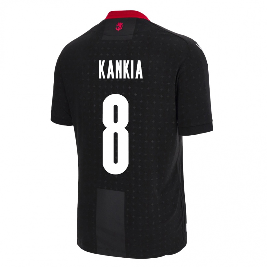 Men Football Georgia Lizzie Kankia #8 Black Away Jersey 24-26 T-Shirt Canada