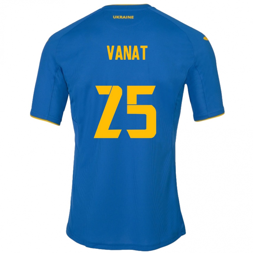 Men Football Ukraine Vladyslav Vanat #25 Blue Away Jersey 24-26 T-Shirt Canada