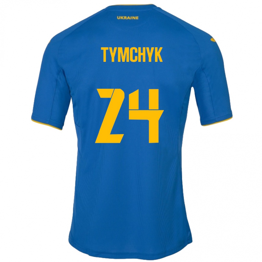 Men Football Ukraine Oleksandr Tymchyk #24 Blue Away Jersey 24-26 T-Shirt Canada