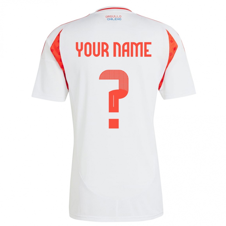 Men Football Chile Your Name #0 White Away Jersey 24-26 T-Shirt Canada