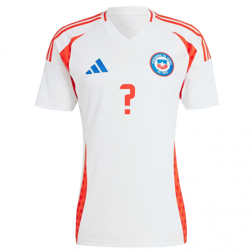 Men Football Chile Your Name #0 White Away Jersey 24-26 T-Shirt Canada