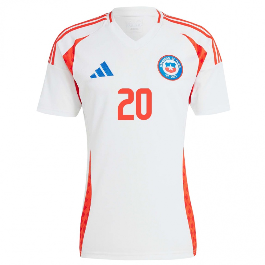 Men Football Chile Lucas Assadi #20 White Away Jersey 24-26 T-Shirt Canada