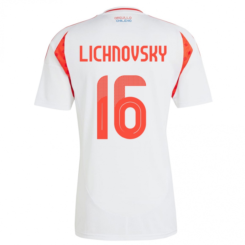 Men Football Chile Igor Lichnovsky #16 White Away Jersey 24-26 T-Shirt Canada